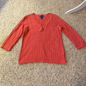 Karen Scott coral cotton sweater